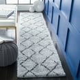 thumbnail image 2 of SAFAVIEH August Raphael Diamond Shag Runner Rug, Ivory/Grey, 2'2" x 9', 2 of 8