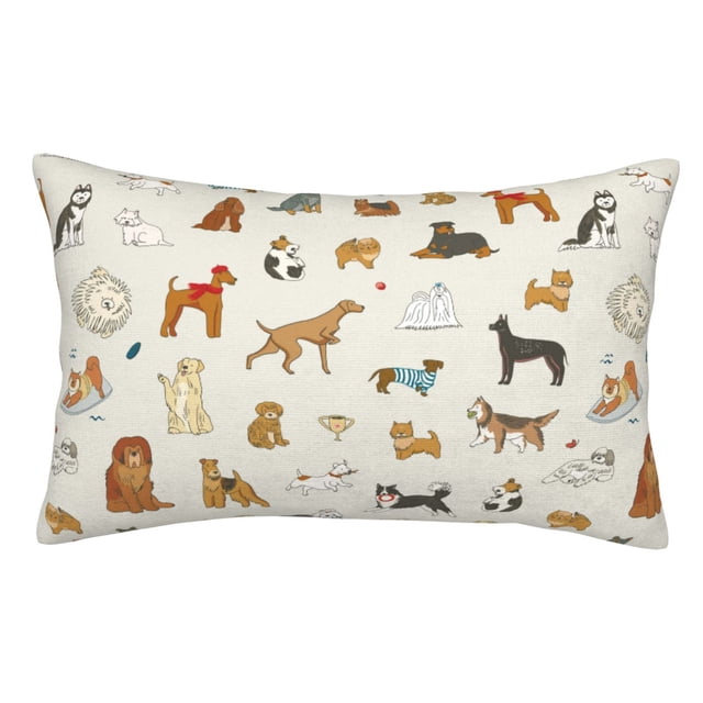 Lsque Dogs Funny Pets Pattern Bedding Waterproof Pillow Protector Zippered Queen – Bed Bug Proof Pillow Encasement-14"x20"