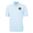 thumbnail image 2 of Men's Cutter & Buck Powder Blue FC Dallas DryTec Virtue Eco Pique Stripe Recycled Polo, 2 of 3