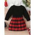 thumbnail image 5 of Kids Girls Fall Outfits 6M 12M 1Y 2Y 3Y 4Y 5Y Solid Color Long Sleeve Rib Knit Tops Plaid Mini Skirts 2Pcs Christmas Clothes Sets, 5 of 10