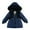 Navy, variant on Toddler Girls Coat Kids Winter Boys Hooded Soild Zipper Windproof Warm Thick Jacket Outerwear for Girl Size 3-4T