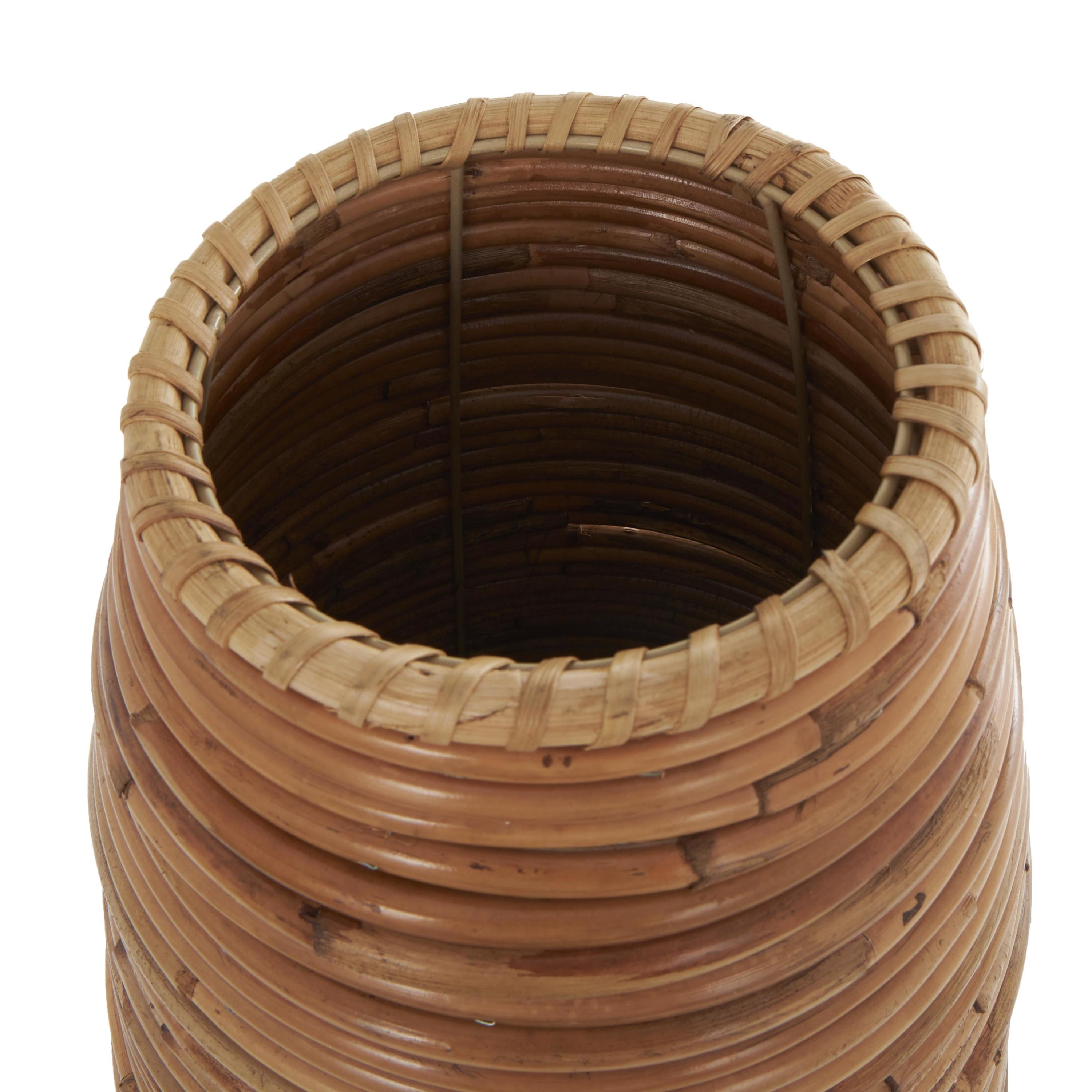DecMode 37" Handmade Tall Wrapped Brown Rattan Vase