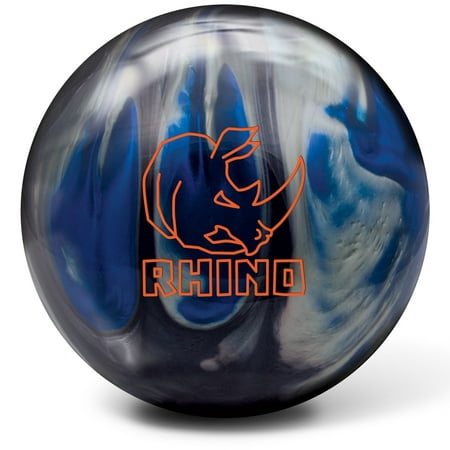 Brunswick Rhino Reactive Bowling Ball- Black/Blue/Silver Pearl (Best Bowling Ball For Curve)