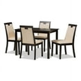 thumbnail image 2 of Baxton Studio Evelyn Modern and Contemporary Beige Faux Leather Upholstered and Dark Brown Finished 5-Piece Dining Set, 2 of 6