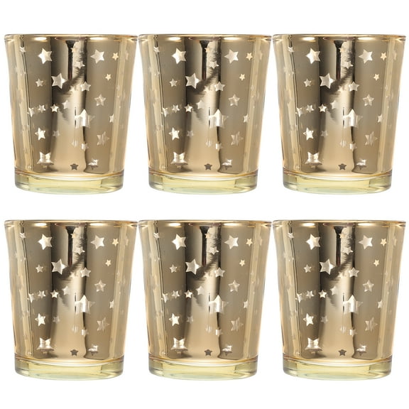 Raindrops Votive Candles Holders Glass Tea Light Candle Container 6Pcs