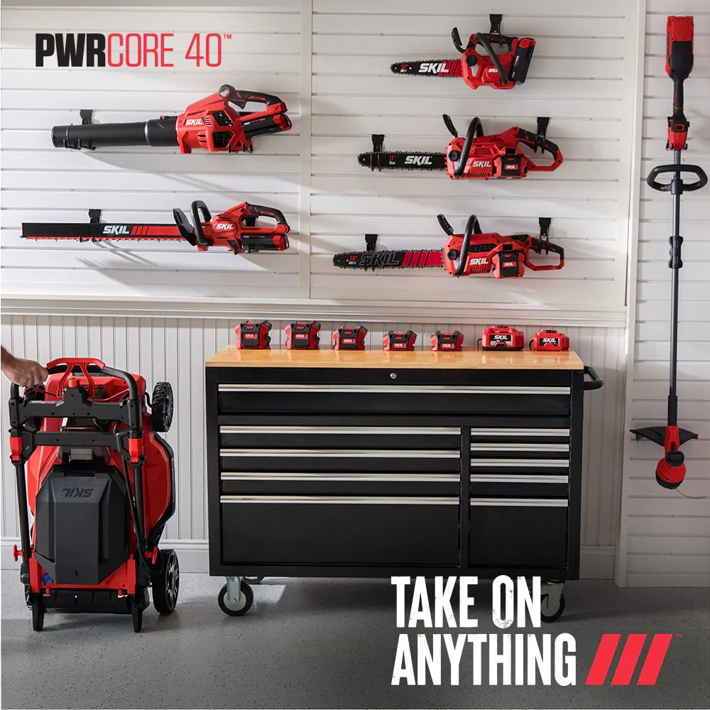 SKIL PWR CORE 40V 14-Inch Brushless Cordless Chainsaw, Battery Powered with Tool Free Chain Tensioning, Auto-Lubrication,  2.5Ah Battery and  Charger Included ,CS4555-10