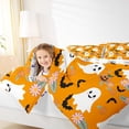 thumbnail image 4 of Feelyou Teens White Ghost Queen Comforter Set, Cartoon Halloween Bat Bedding Sets, Farmhouse Floral Flower Reversible Bedding Comforter Set, Lightweight Room Decor, 3 Pieces, 4 of 8