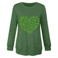 thumbnail image 3 of Aofany Women's St. Patrick's Day Long Sleeve Shirts Heart Shaped Shamrock Print T Shirt Comfortable Tops for Festive Celebrations, 3 of 4