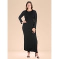thumbnail image 2 of Plus Size Long Sleeve Side Slit Fitted Maxi Dress, 2 of 11