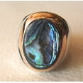 thumbnail image 4 of Abalone Shell Heavy Ring, Natural Abalone Shell, Birthstone Abalone Shell, Silver Jewelry, 925 Silver Ring, Birthday Gift, Heavy Mens Ring, Gemstone, Mans Designer Ring, Christmas, Mens Signet Ring, 4 of 6