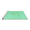 thumbnail image 2 of Ahgly Company Machine Washable Indoor Square Oriental Turquoise Blue Modern Area Rugs, 6' Square, 2 of 4