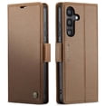 thumbnail image 1 of Funda tipo cartera Samsung Galaxy S24 FE con cierre magnético, RFID, tarjetero, soporte, carga inalámbrica, 1 of 5
