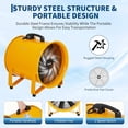 thumbnail image 4 of 16 in Portable Utility Blower Exhaust Fan with 32.8 ft Duct, 3500 r/min & 3500 CFM Low-Noise Ventilator for Basements, Workshops, Warehouses,and Confined Spaces,Yellow, 4 of 8
