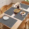 thumbnail image 5 of Buffalo Plaid Placemats Set of 8 Farmhouse Black White Checkered Vintage Rustic Place Mats Indoor Wipeable Table Mats Washable Cloth Dining Table Placemats for Kitchen Holiday Party Decor 13x19 Inch, 5 of 9