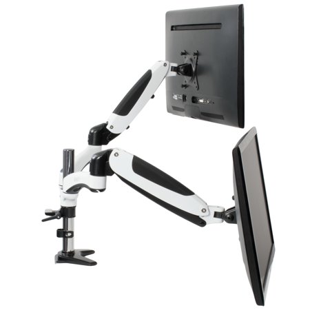 monitor stand dual arm adjustable desk mount height vivo counterbalance screens inch pneumatic lcd holds premium inches