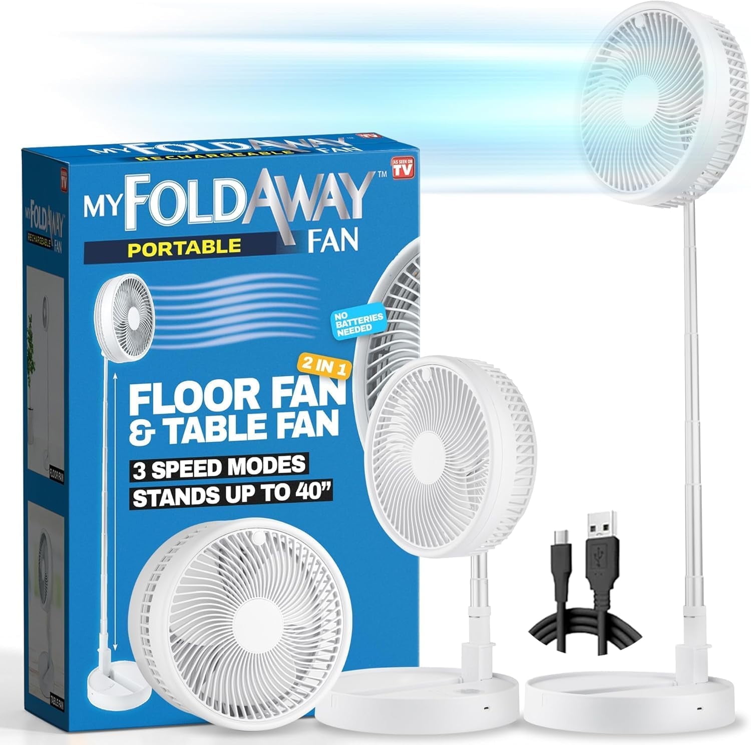 Gazeled Portable Battery Operated Fan with 5-inch Blades, USB