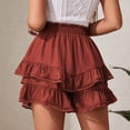 thumbnail image 7 of Tqcoqu Flowy Shorts for Women Ruffle Skorts Mini Skirts High Waisted Summer Shorts,Wine,Women's S-XL, 7 of 7