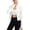 White, variant on Qiopertar Women Short Sleeve Sun Protection Shirts Full Zip Casual Crop Tops with Thumb Holes and Pockets Spring Summer Fall Outdoor Travel Activewear Shirts, White L