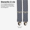thumbnail image 4 of Tirantes para hombre ajustables de 100 cm de ancho gris-talla única Made in - Elástico vintage original ultrarresistente y 4 clips en X extrafuertes, 4 of 5