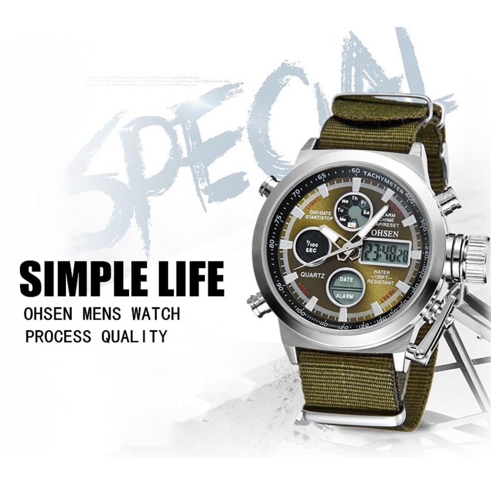OHSEN Men Fashion Sports Digital Watches Waterproof Luminous Hands Quartz Wrist Watch Walmart