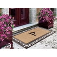 thumbnail image 4 of A1HC First Impression Natural Brown Rubber And Coir Classic Paisley Border Extra-large Double door Monogrammed Doormat - 30" x 48", 4 of 10