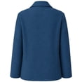 thumbnail image 6 of Mifsaly Womens Cropped Trench Jackets Notched Lapel Double Breasted Wool Coats Fall Winter Fashion Stylish Going Out Dating Shopping Work Office Casual Outfits Navy,M, 6 of 7