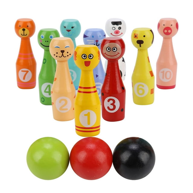 Jouet de Jeu de Quilles Balle de Jeu de Quilles Forme de Dessin Animé Jouet de Jeu de Quilles pour Garçons Tout-Petits