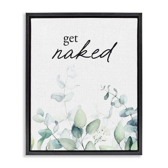 Get Naked Minimal Herbs Black Framed Floater Canvas Wall Art, design by Lettered and Lined