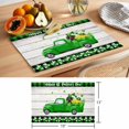 thumbnail image 6 of St. Patrick's Day Placemats Set&nbsp;of 1 Watercolor Green Hat Dog Lucky Shamrocks on Truck Wood Grain Heat Insulation Washable Place Mats, Non-Slip Table Mats for Dining Table Kitchen,13x19 Inch, 6 of 9