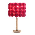 thumbnail image 2 of Benjara BM231812 Bloom Roses Drum Shade Table Lamp with Twisted Acrylic Base, Red, 2 of 5