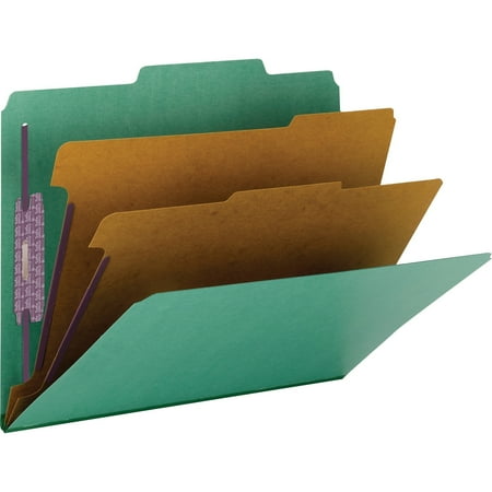 2 Inch Expansion File - Smead Pressboard Classification File Folder with SafeSHIELD® Fasteners, 2 Dividers, 2