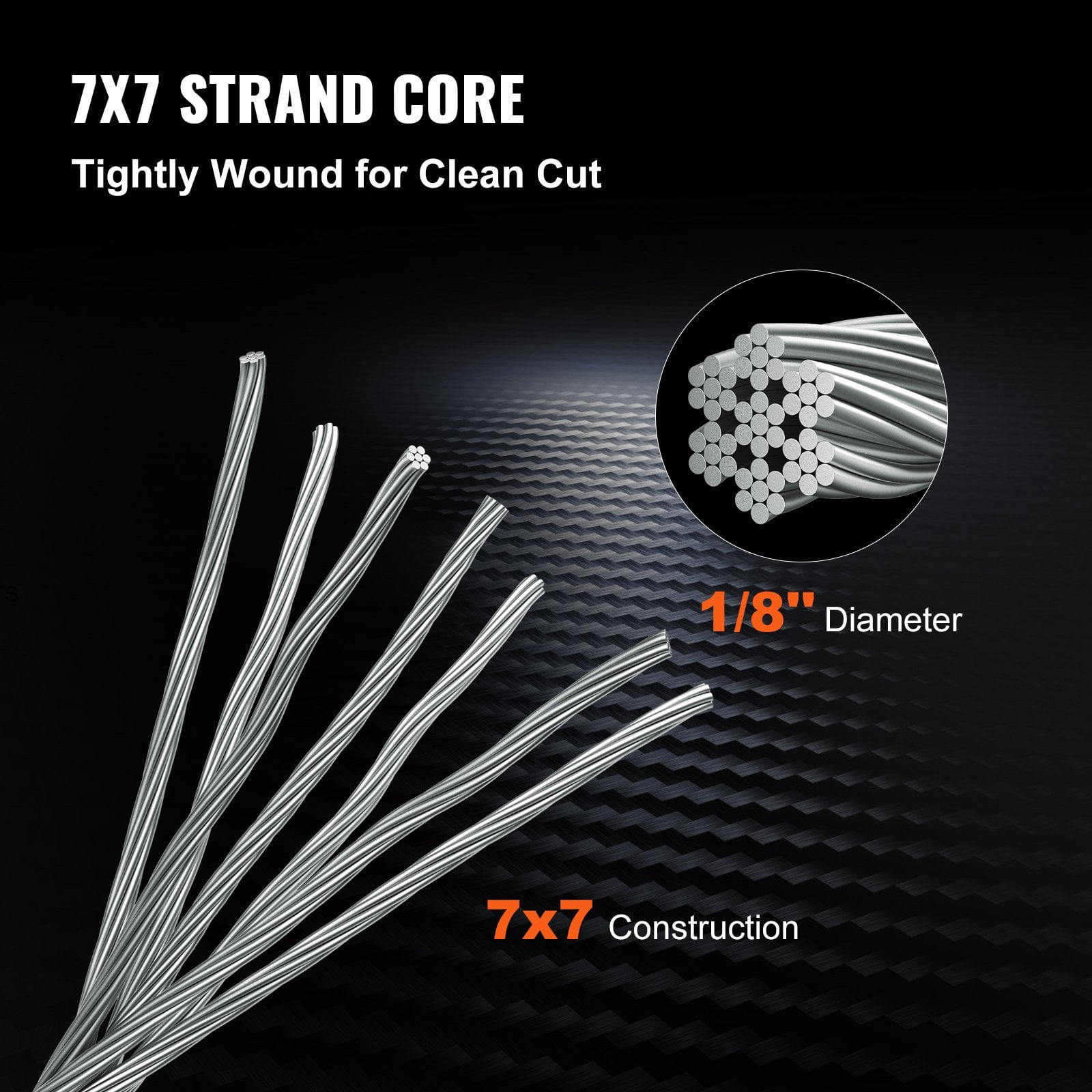 1/8" Stainless Steel Cable Railing Kit 500ft, 316 Marine Grade Wire Rope, 7x7 Aircraft Cable for Deck, Stair, Porch, Fence – Durable & Corrosion Resistant