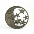 thumbnail image 5 of Zeckos Bronze Cast Iron Crescent Moon and Stars Garden Hose Hanger, 5 of 6