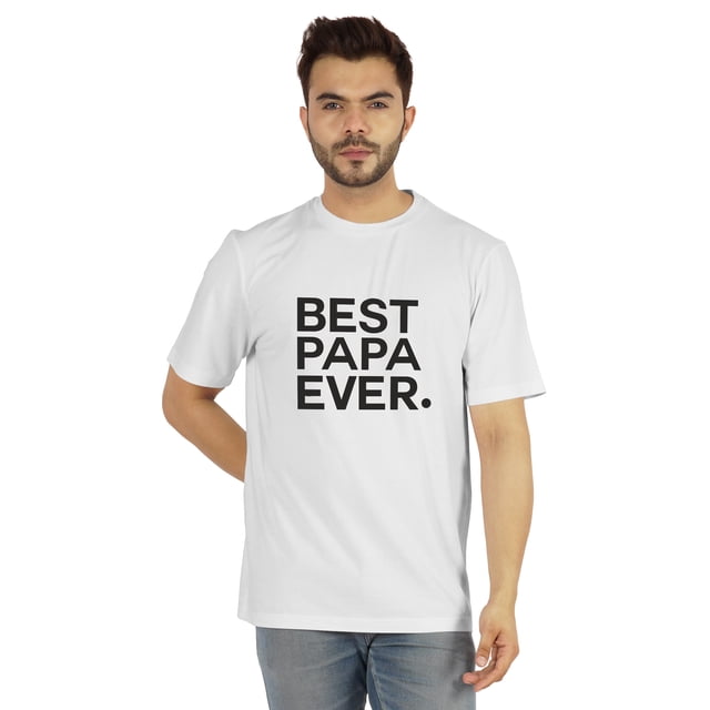 Inkmeso T-Shirt à Col Rond pour Hommes avec Imprimé Graphique Best Papa Ever.€ T-Shirt pour la Fête des Pères