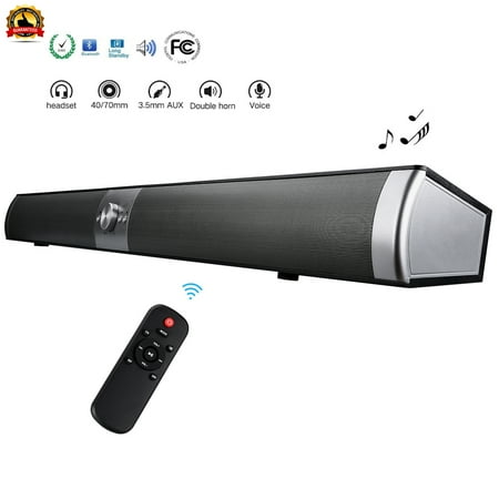 Coaxial Speakers System - 2.0 Channel BT Dolby Atmos Soundbar With Dual Neodymium Magnet Speakers, NFC, Remote Control, Coaxial Compatible, Multifunctional Home Theater Soundbar Support TV With AUX/RCA Output