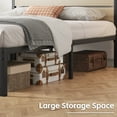 thumbnail image 6 of Lifezone Queen Bed Frame with Rustic Vintage Wood Headboard and Footboard, Metal Support, Beige, 6 of 6