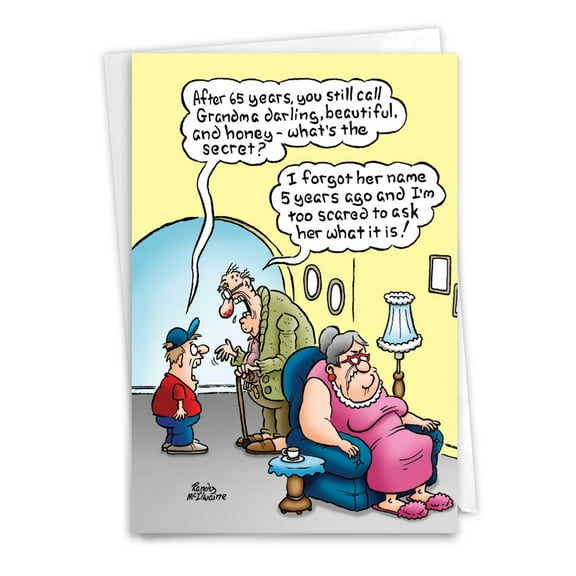 1 Funny Anniversary Card with Envelope - Grandma's Name C6976ANG