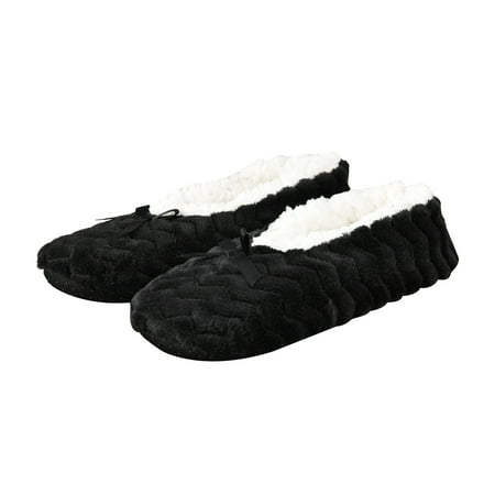 

Colisha Womens Thick and Warm Home Slipper Socks Soft Fluffy Sherpa Lined Winter Indoor Socks Non-Skid Sole Black 5.5-7.5 1 Pair