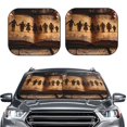 thumbnail image 2 of Bingfone Vintage Family History Book Windshield Sun Shade 2-Piece Foldable Car Front Window Sunshade for Most Sedans SUV Truck - Medium, 2 of 7