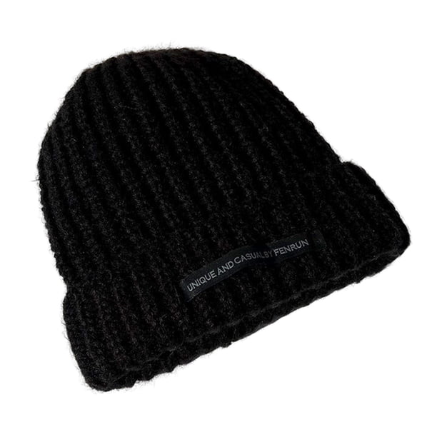 Naierhg Beanie Japanese Style Hemming Thickened Warm Winter Hat