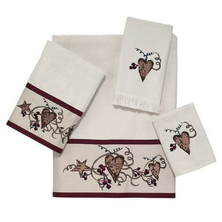 - Avanti Linens Hearts and Stars 4 Piece Cotton Towel Set