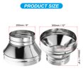 thumbnail image 2 of Unique Bargains 12 Inch to 8 Inch Round Duct Reducer Increaser Connector, Galvanized Steel Adapter Pipe Fitting, Silver Tone, 2 of 5