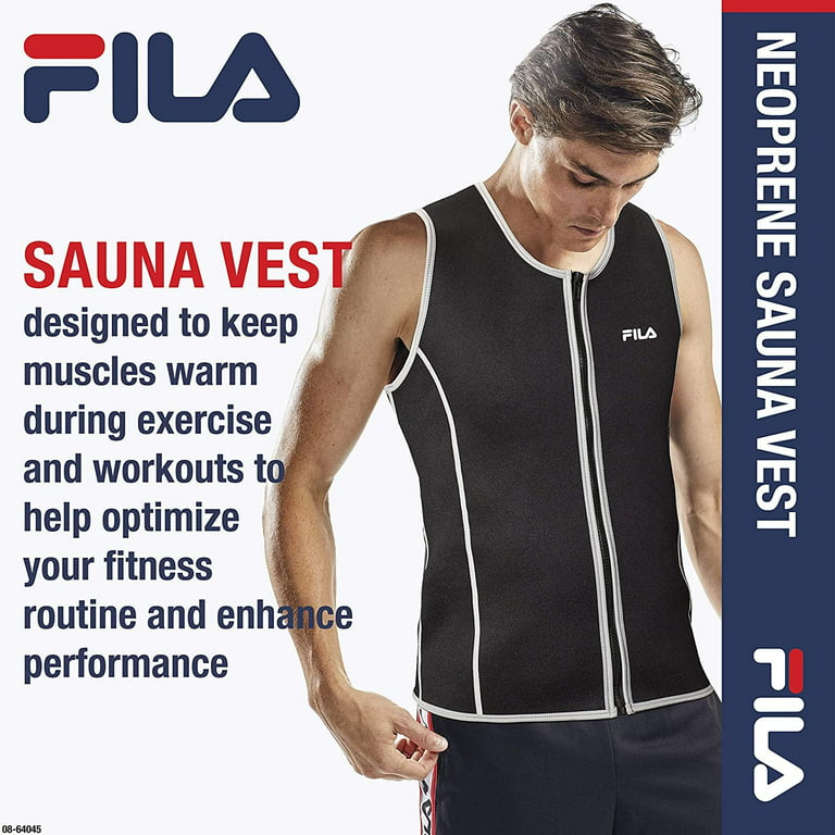 FILA Sauna Vest - Neoprene Sweat Suit Zipper Tank Top Slimming Body Shaper Waist Trainer for Weight Loss, Running, Walking, Weightlifting, Exercise & Fitness Workouts, Small - Walmart.com