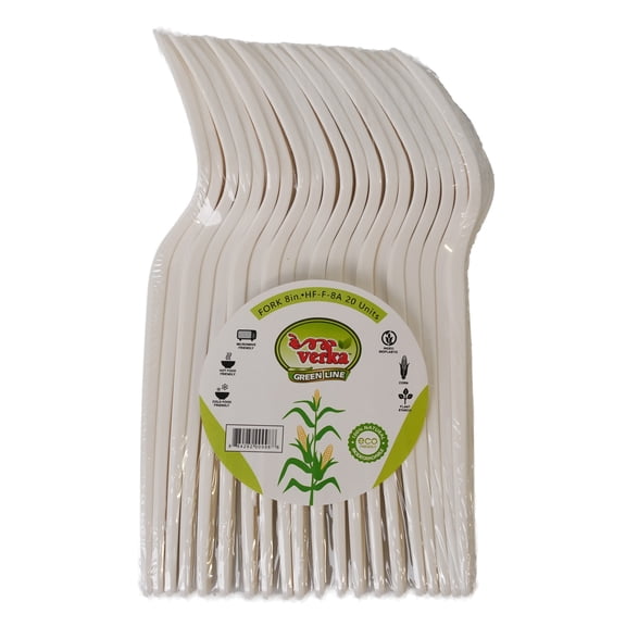 Fourches compostables Verka Greenline, 20 pièces