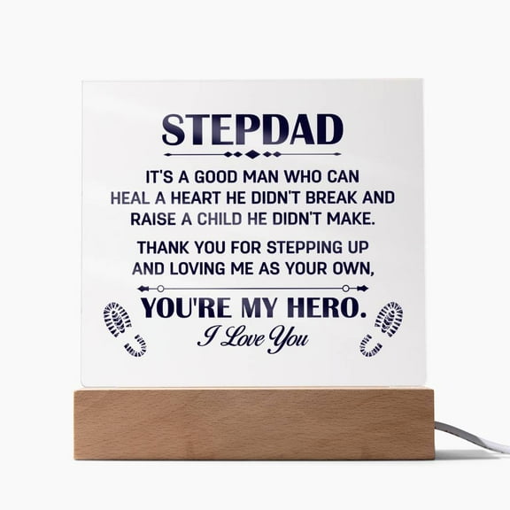 Acrylic Square Plaque - Heal A Heart Stepdad