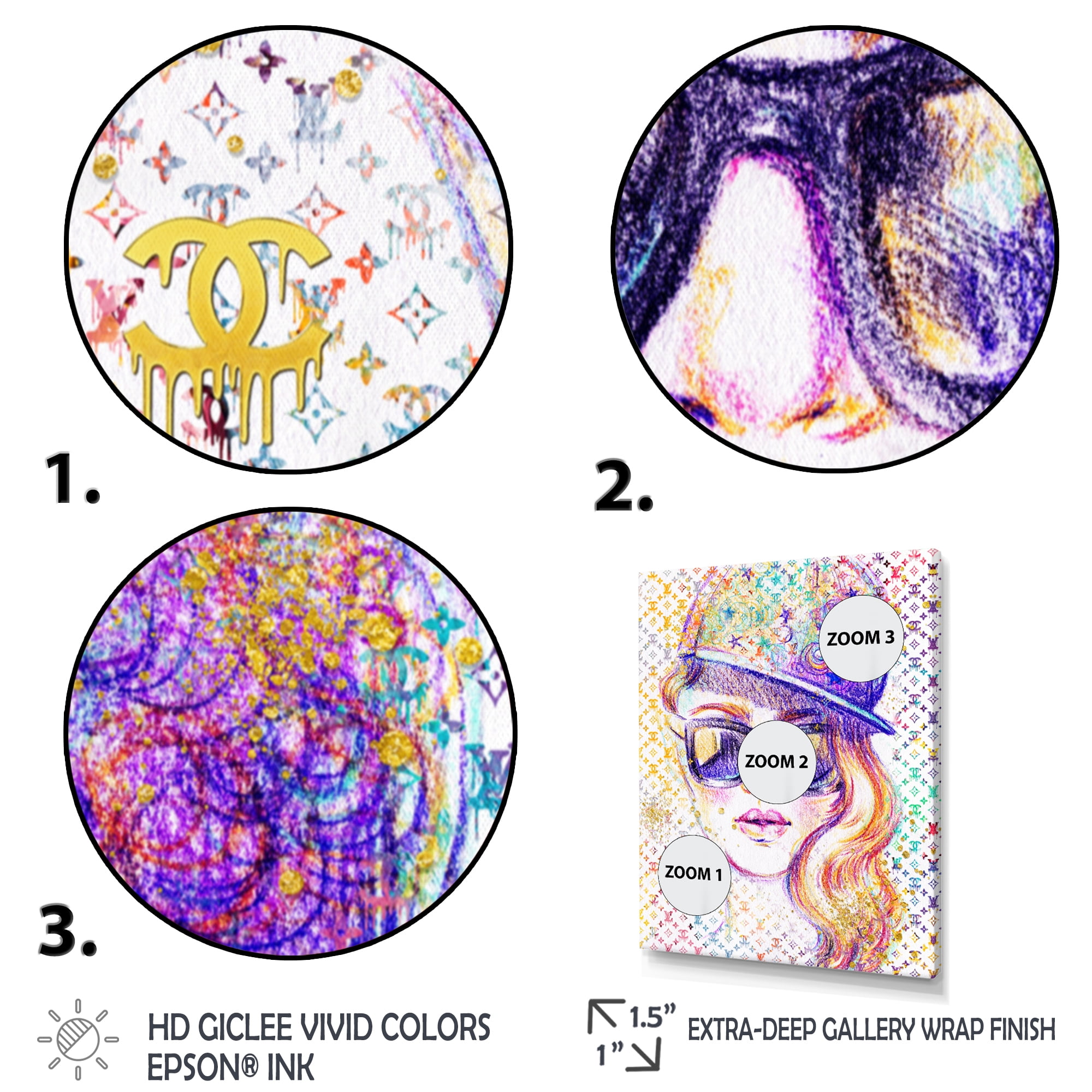 Designart Funky Female Fashion Illustration III Canvas Wall Art
