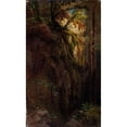 thumbnail image 2 of August Cappelen 16x24 Black Ornate Framed Double Matted Museum Art Print Titled: Landscape Study with a Ravine (1850), 2 of 5