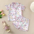 thumbnail image 5 of Vividxx Toddler Girl Clothes Summer Easter Bunny Carrot Print Short Sleeved Top And Shorts Playwear Home Loungewear Homewear Fashion Clothing Festival, 5 of 9