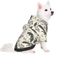 thumbnail image 2 of Goofa Vintage Moon Fox Pattern Small Dog Sweater Hoodies Pet Grey Hooded Soft Fleece Sweatshirts with Pocket Fall Winter Puppy Cat Sweaters Warm Clothes-X-Small, 2 of 8