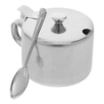 thumbnail image 2 of Shisuyan Stainless Steel Seasoning Pot with Cover and Spoon Kitchen Salt Pepper Condiment Pot Container for Home Kitchens Restaurants Use, 2 of 9